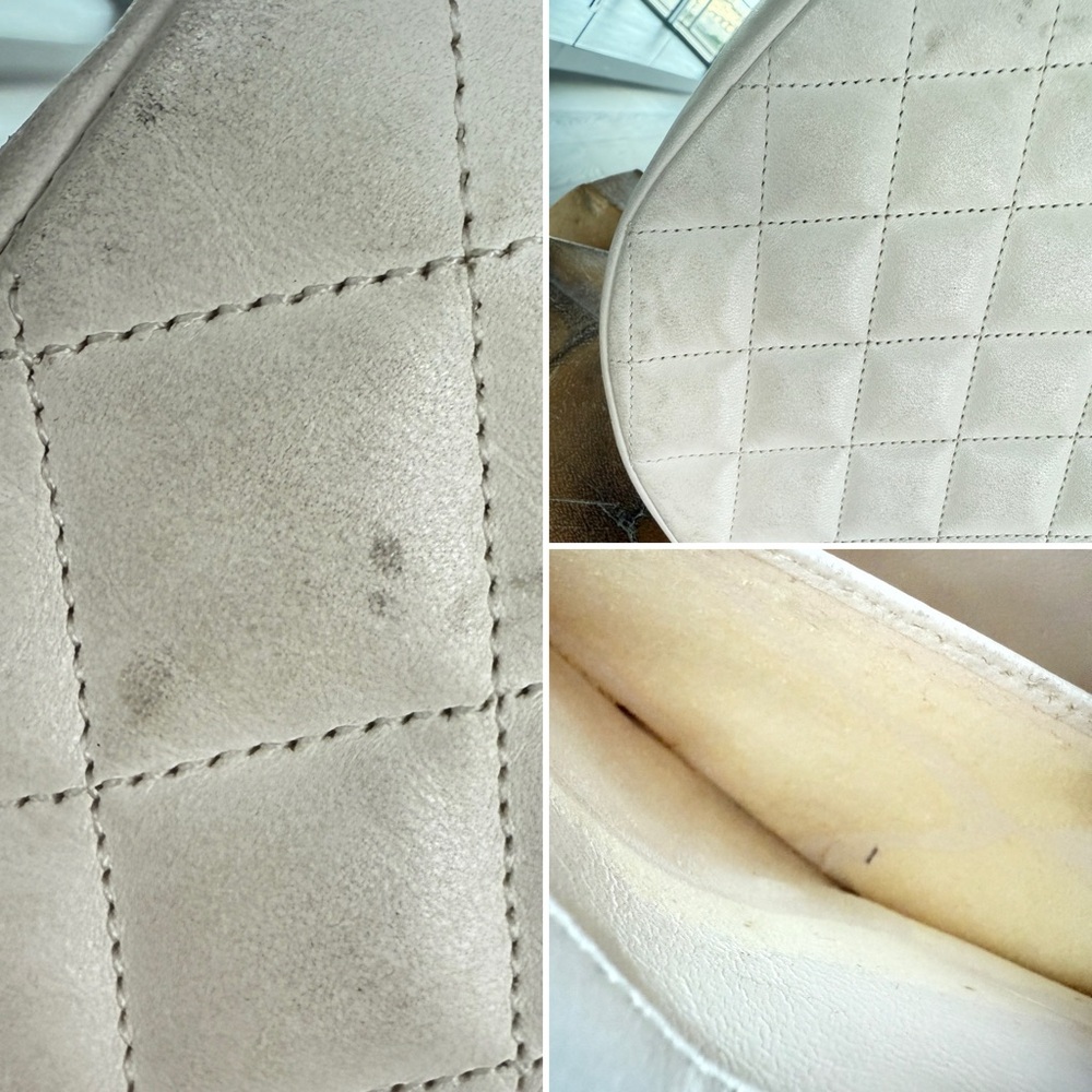 ❗️FINAL PRICE❗️LOT 1797 24K gold plated CHANEL vintage XL CC half moon flap bag - Picture 12 of 14